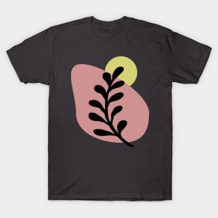 Abstract Shapes and Leaf T-Shirt